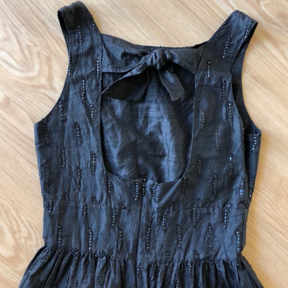 LENA MEDOYEFF Black Sequined Silk Dress, XS - Picture 5 of 11